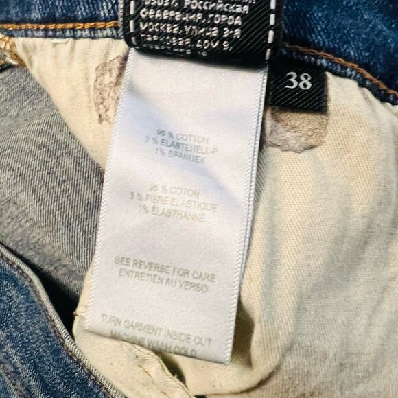 7 For All mankind Slimmy Straight Jeans Size 38 Blue - Picture 5 of 7